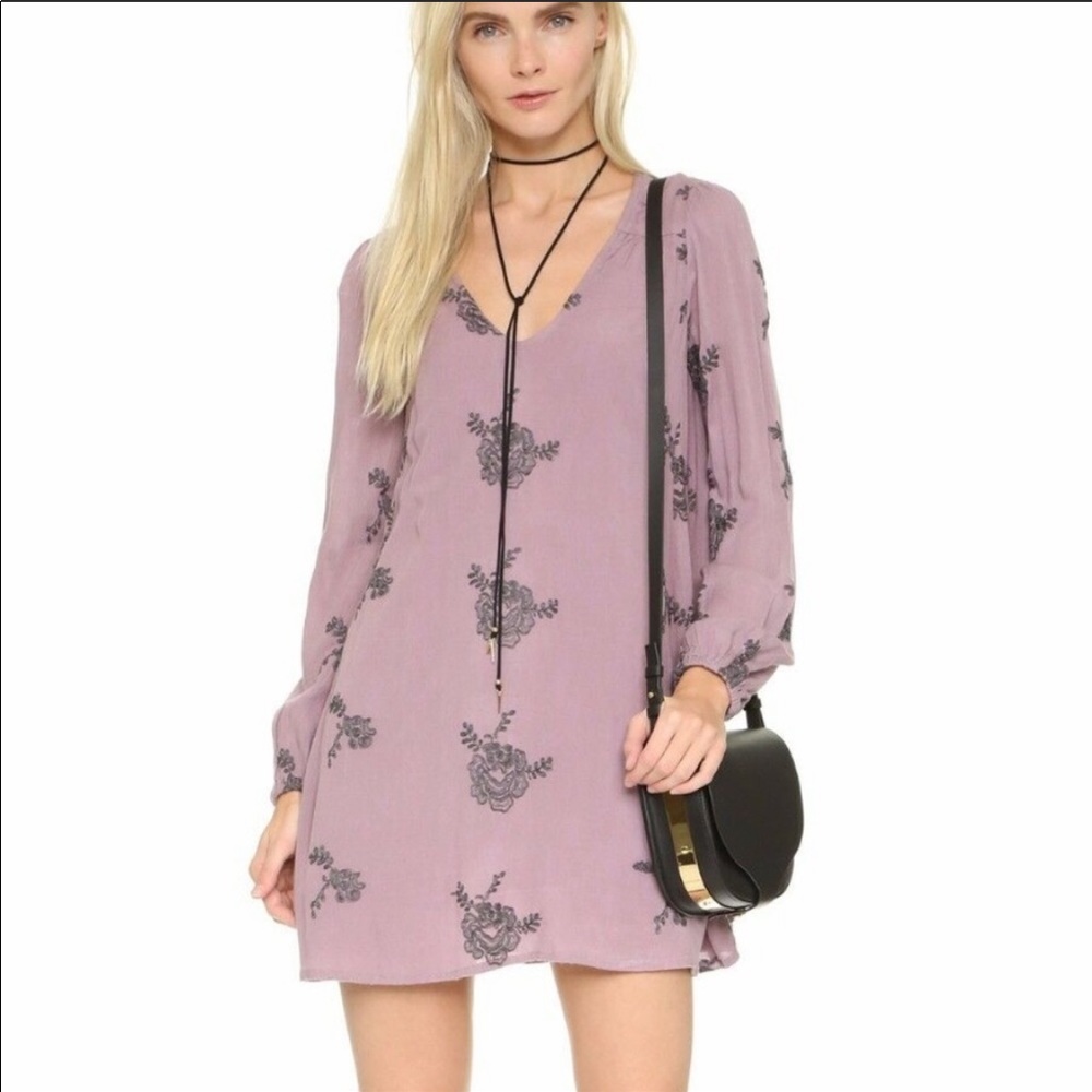 Free People Emma Embroidered Swing Dress